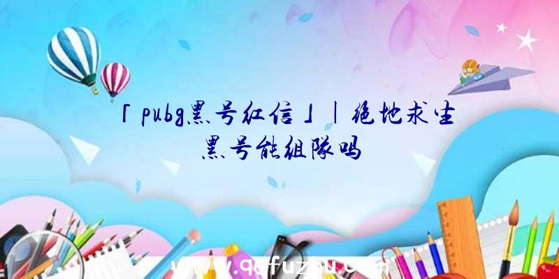 「pubg黑号红信」|绝地求生黑号能组队吗